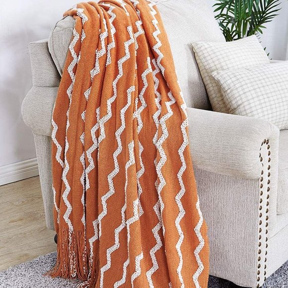 Fall Chenile Oversized Blanket Orange Halloween